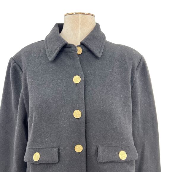 J. Crew Cropped Lady Jacket Buttons Black Size Large - Picture 5 of 10